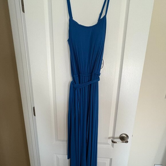 Soma Weekend Soft Jersey Midi Bra Belted Dress - Snorkel Blue - Sz M - Picture 1 of 5